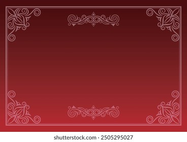 Marco decorativo clásico, elegante y magnífico. Color: fondo de gradación rojo.