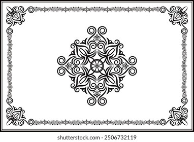 Classic, elegant and gorgeous decorative frame. Color: monotone black.