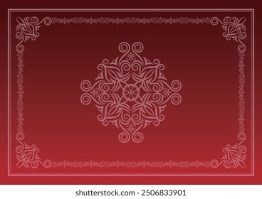 Klassischer, eleganter und wunderschöner Dekorrahmen. Farbe: Hintergrundabstufung rot.