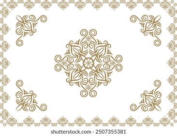 Classic, elegant and gorgeous decorative frame. Color: gold-red.