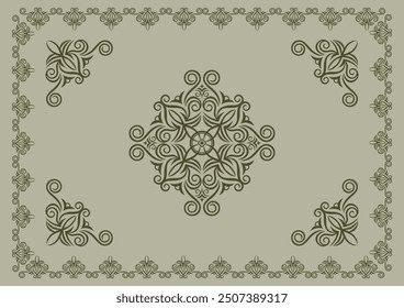 Klassischer, eleganter und wunderschöner Dekorrahmen. Farbe: Hintergrund Khaki Farbe.
