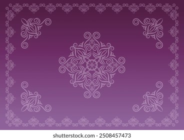 Classic, elegant and gorgeous decorative frame. Color: background gradation purple.