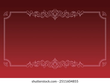 Classic, elegant and gorgeous decorative frame. Color: background gradation red.