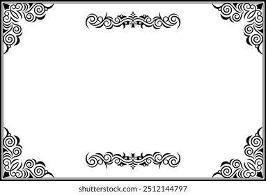 Classic, elegant and gorgeous decorative frame. Color: monotone black.