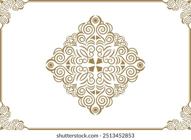 Classic, elegant and gorgeous decorative frame. Color: gold-red.