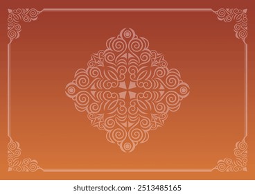 Classic, elegant and gorgeous decorative frame. Color: background gradation orange.