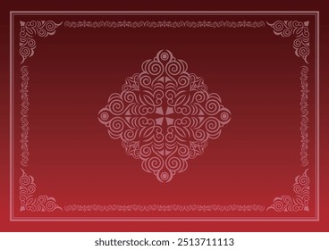 Klassischer, eleganter und wunderschöner Dekorrahmen. Farbe: Hintergrundabstufung rot.