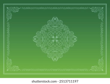 Klassischer, eleganter und wunderschöner Dekorrahmen. Farbe: Hintergrundabstufung grün.