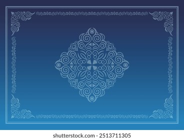 Klassischer, eleganter und wunderschöner Dekorrahmen. Farbe: Hintergrundabstufung blau.