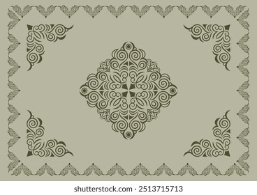 Klassischer, eleganter und wunderschöner Dekorrahmen. Farbe: Hintergrund Khaki Farbe.