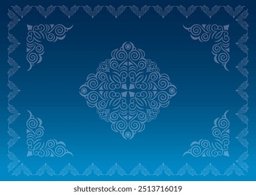 Classic, elegant and gorgeous decorative frame. Color: background gradation blue.