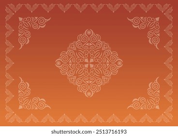 Klassischer, eleganter und wunderschöner Dekorrahmen. Farbe: Hintergrundabstufung orange.