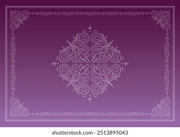 Classic, elegant and gorgeous decorative frame. Color: background gradation purple.