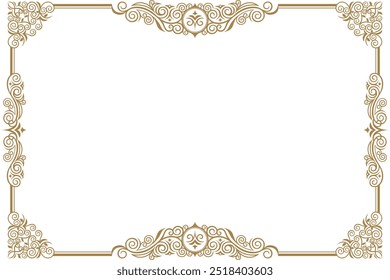 Classic, elegant and gorgeous decorative frame. Color: gold-red.