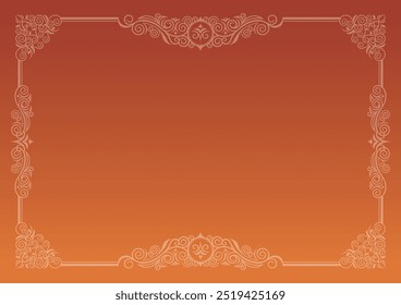 Klassischer, eleganter und wunderschöner Dekorrahmen. Farbe: Hintergrundabstufung orange.