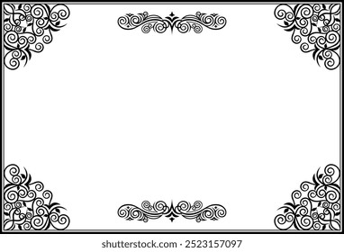 Classic, elegant and gorgeous decorative frame. Color: monotone black.