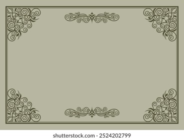 Classic, elegant and gorgeous decorative frame. Color: background khaki color.