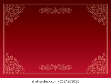 Classic, elegant and gorgeous decorative frame. Color: background gradation red.