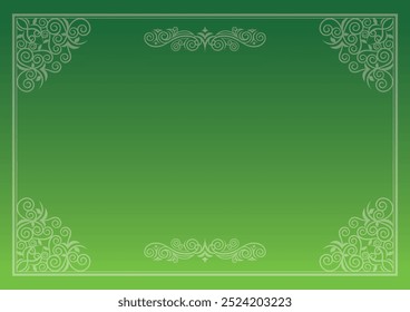 Classic, elegant and gorgeous decorative frame. Color: background gradation green.