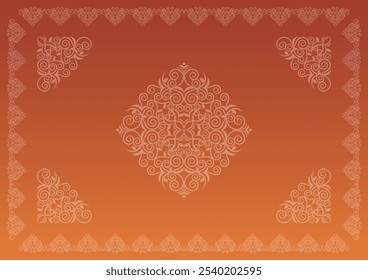 Klassischer, eleganter und wunderschöner Dekorrahmen. Farbe: Hintergrundabstufung orange.