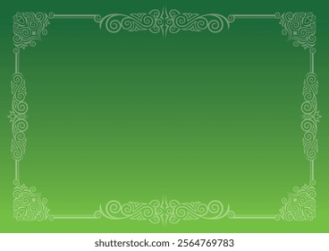 Classic, elegant and gorgeous decorative frame. Color: background gradation green.