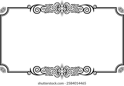 Classic, elegant and gorgeous decorative frame. Color: monotone black.