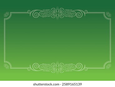 Classic, elegant and gorgeous decorative frame. Color: background gradation green.
