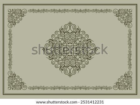Classic, elegant and gorgeous decorative frame. Color: background khaki color.
