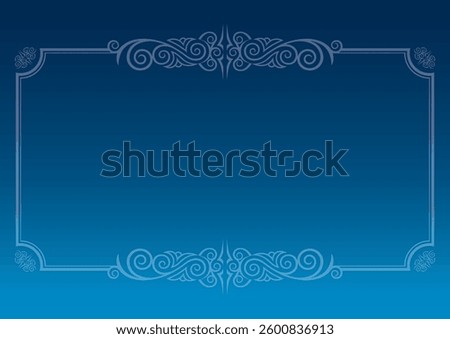 Classic, elegant and gorgeous decorative frame. Color: background gradation blue.