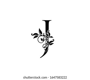 Classic Elegant letter J. Graceful royal style. Calligraphic beautiful logo. Vintage drawn emblem for book design, weeding card, brand name, business card, Restaurant, Boutique, Hotel. 