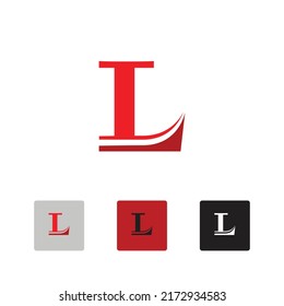 letra clásica y elegante logotipo L o monograma en colores rojo y variado
