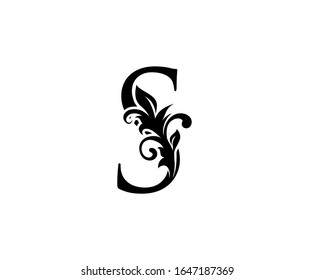 Elegant S Letter Swirl Logo Black Stock Vector (Royalty Free) 1629328393