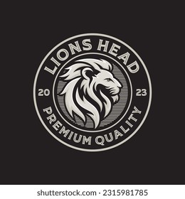 Classic and elegant lion logo with gold color. Premium luxury brand identity icon. Vector illustration.