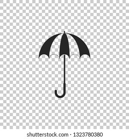 Classic elegant opened umbrella icon isolated on transparent background. Rain protection symbol. Flat design. Vector Illustration