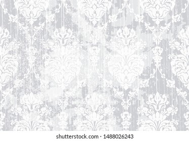 Classic elegant ornament pattern watercolor vector. delicate color textures material