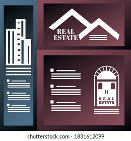 Classic elegant set of real estate business cards 