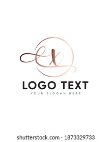 A classic and elegant touch handwritten letter type X logo template, vector logo for business and company identity 