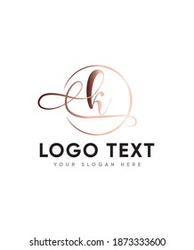 A classic and elegant touch handwritten letter type K logo template, vector logo for business and company identity 