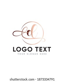Eine klassische und elegante Touch-handgeschriebene Briefvorlage vom Typ D Logo, Vektorlogo für Unternehmens- und Firmenidentität 