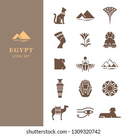 Classic elements of Egypt. Egyptian icon set for a logo, website design, printing products and more.