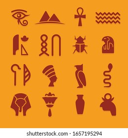 Classic elements of Egypt. Egyptian icon set