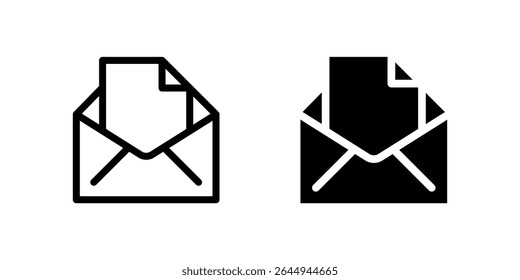 Classic email envelope icon set for messages, communication, and digital mail. Useful for contact forms and online correspondence.