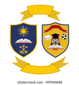 classic   emblem school   badge shield vector illustration