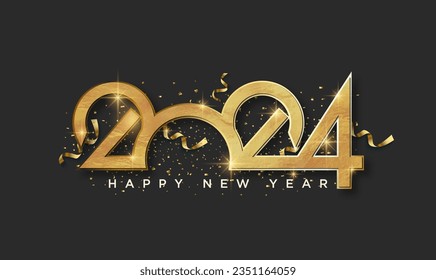 the classic embossed gold 2024 year number logo for a more colorful and useful year wish.