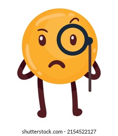 classic emoji with monocular character