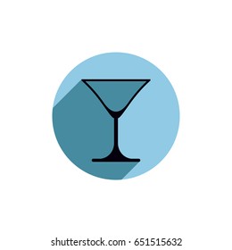 Classic empty martini glass, alcohol and entertainment theme illustration. Party lifestyle graphic goblet isolated.