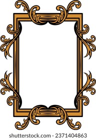 Diseño de marco grabado clásico para la boda