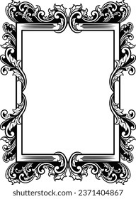 Diseño de marco grabado clásico para la boda