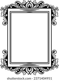 Diseño de marco grabado clásico para la boda