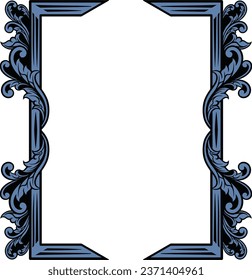 Diseño de marco grabado clásico para la boda